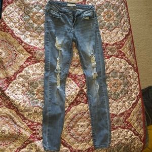 blue ripped skinny jeans size 1
